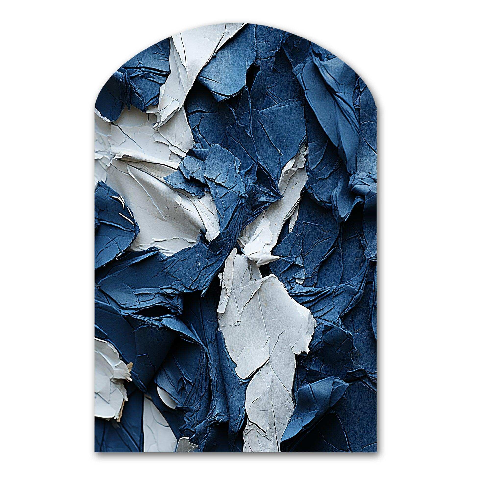 Bliss Of Happiness In Aegean Blue - Asymmetric Metal Wall Art