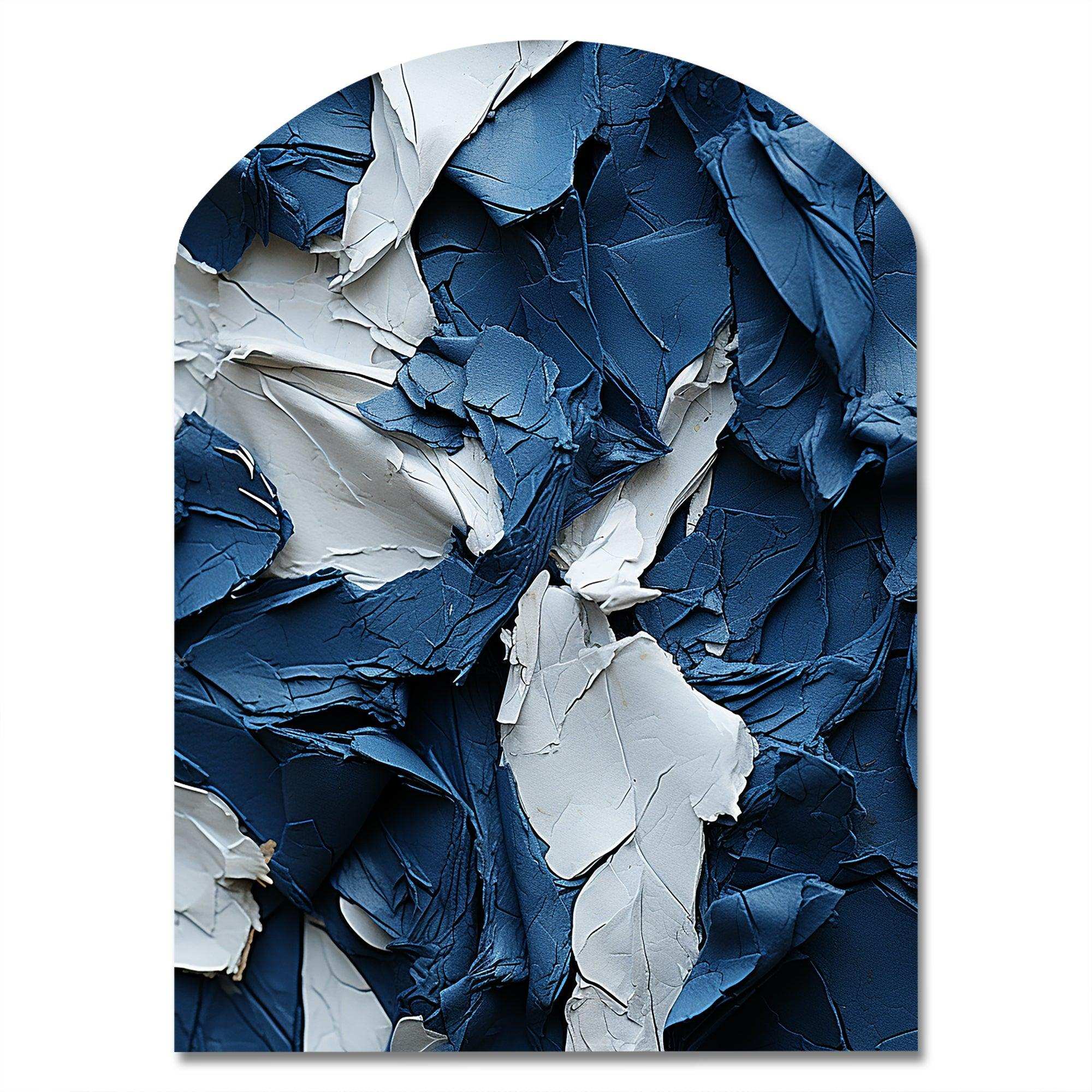 Bliss Of Happiness In Aegean Blue - Asymmetric Metal Wall Art