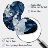 Bliss Of Happiness In Aegean Blue - Asymmetric Metal Wall Art