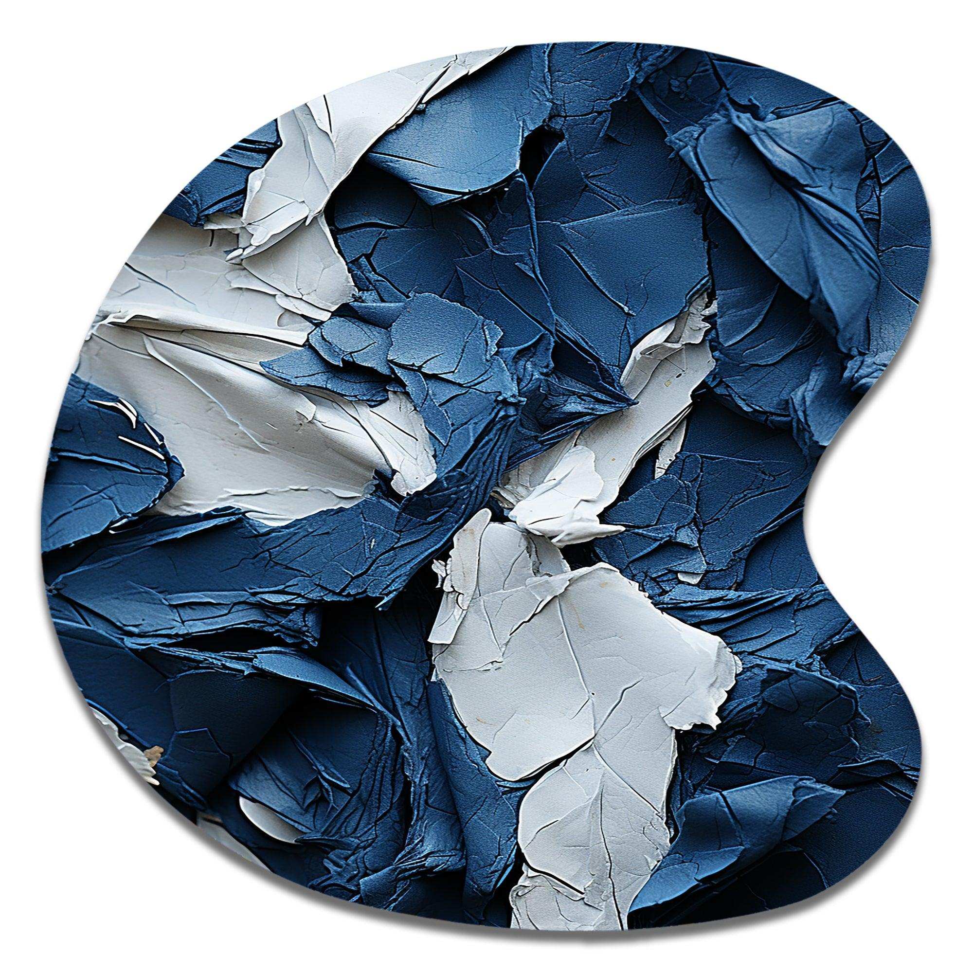 Bliss Of Happiness In Aegean Blue - Asymmetric Metal Wall Art