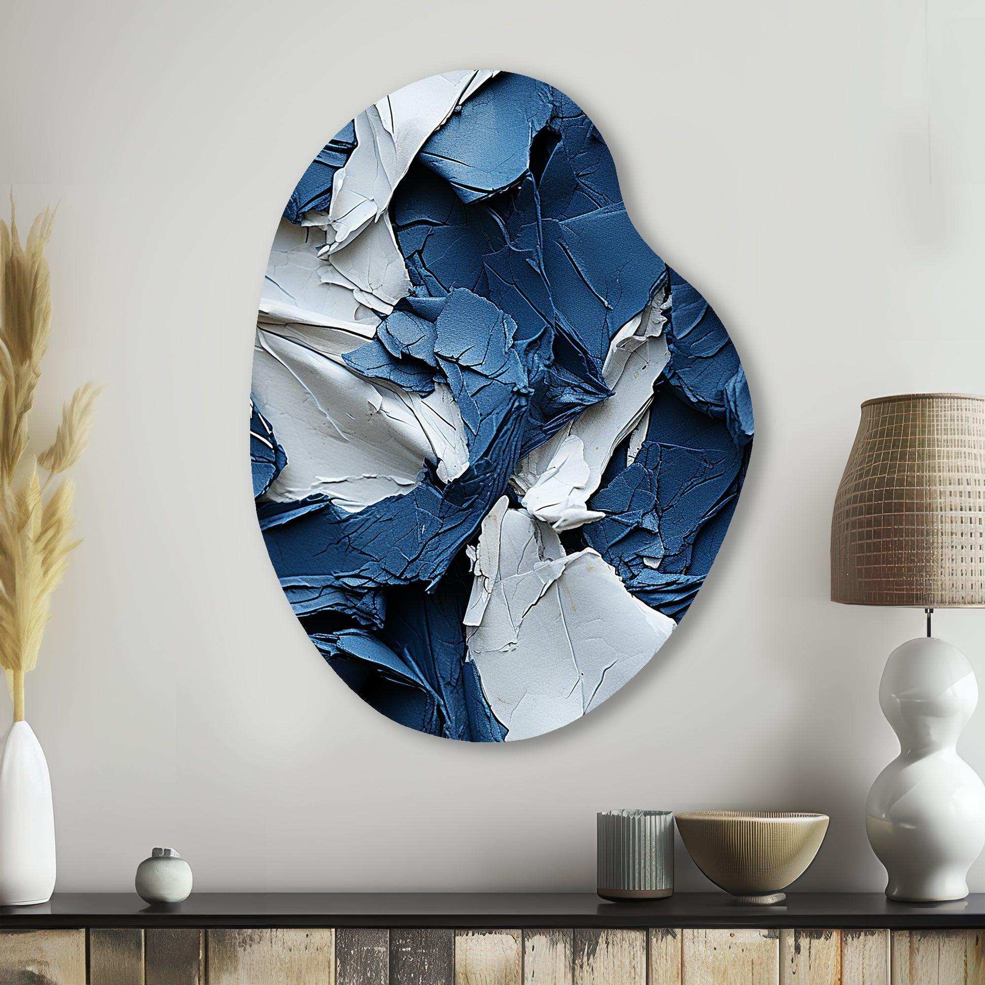 Bliss Of Happiness In Aegean Blue - Asymmetric Metal Wall Art