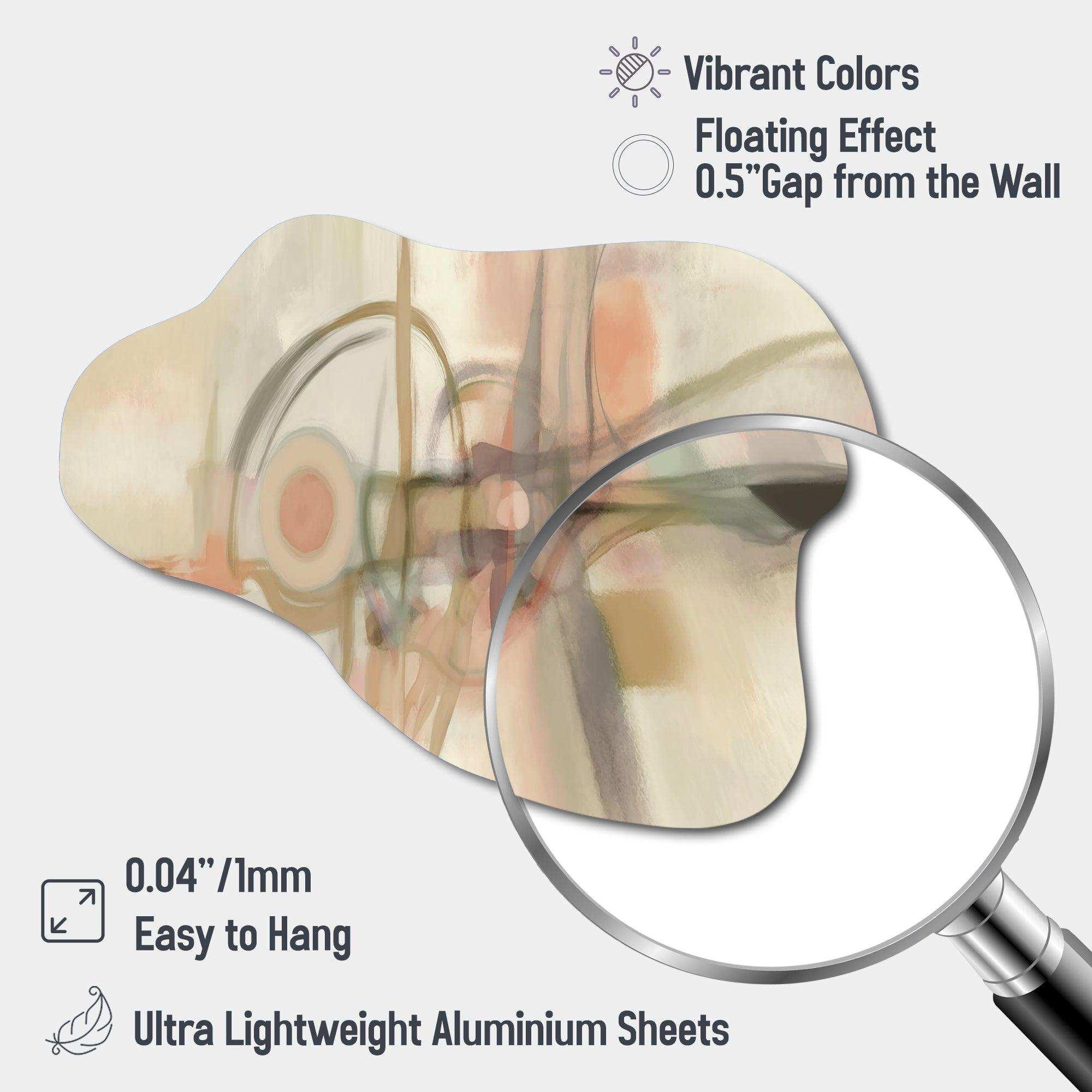 Knowing Vintage Pink Minimal Retro Simplicity I - Asymmetric Metal Wall Art