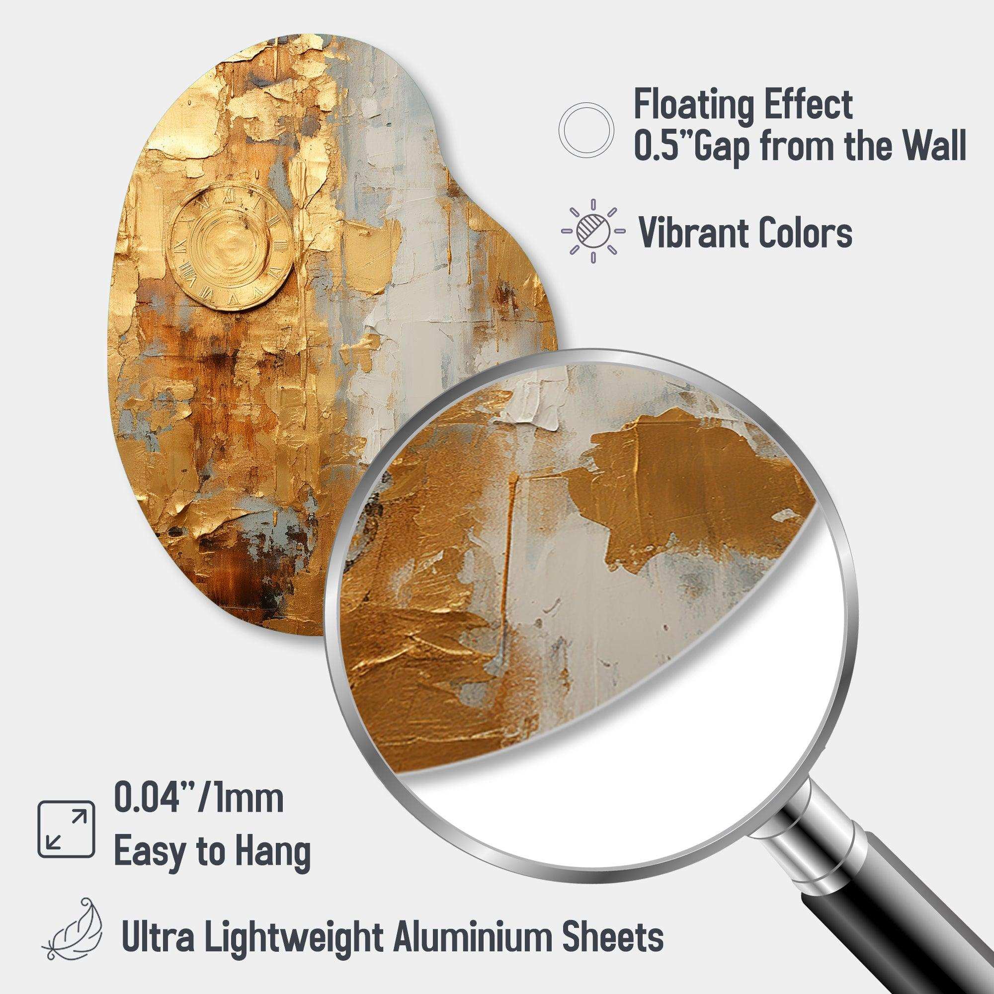 Vintage Gold Togetherness I - Asymmetric Metal Wall Art