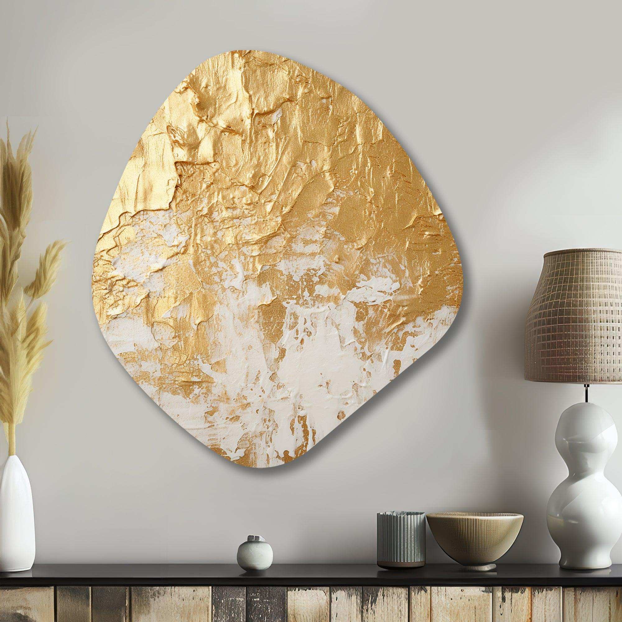 Gentle Abundance Retro Gold Abstract I - Asymmetric Metal Wall Art