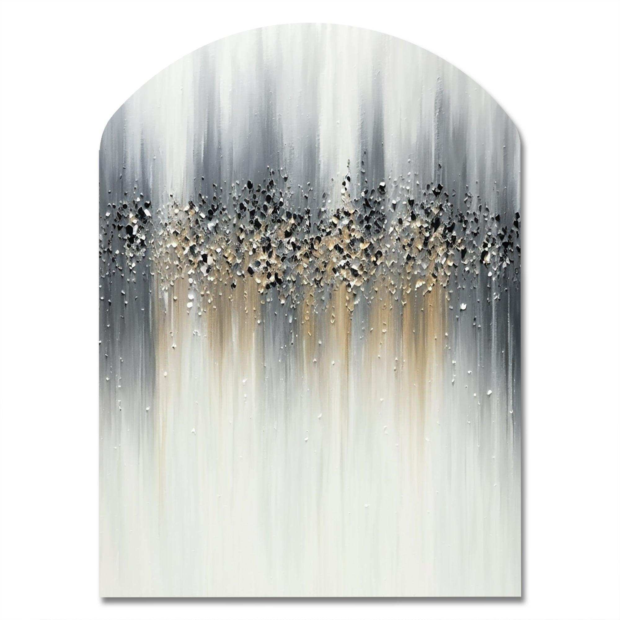 Gentle Gray Serenity - Asymmetric Metal Wall Art