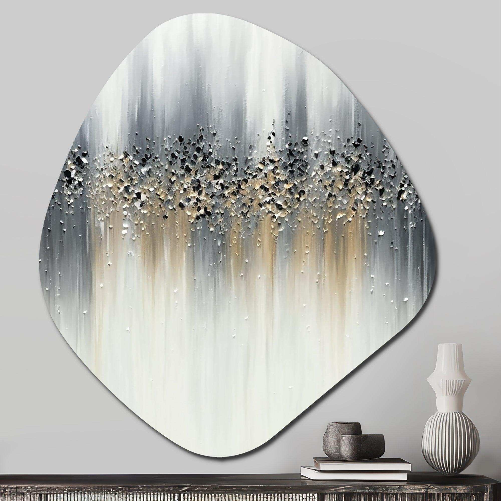 Gentle Gray Serenity - Asymmetric Metal Wall Art