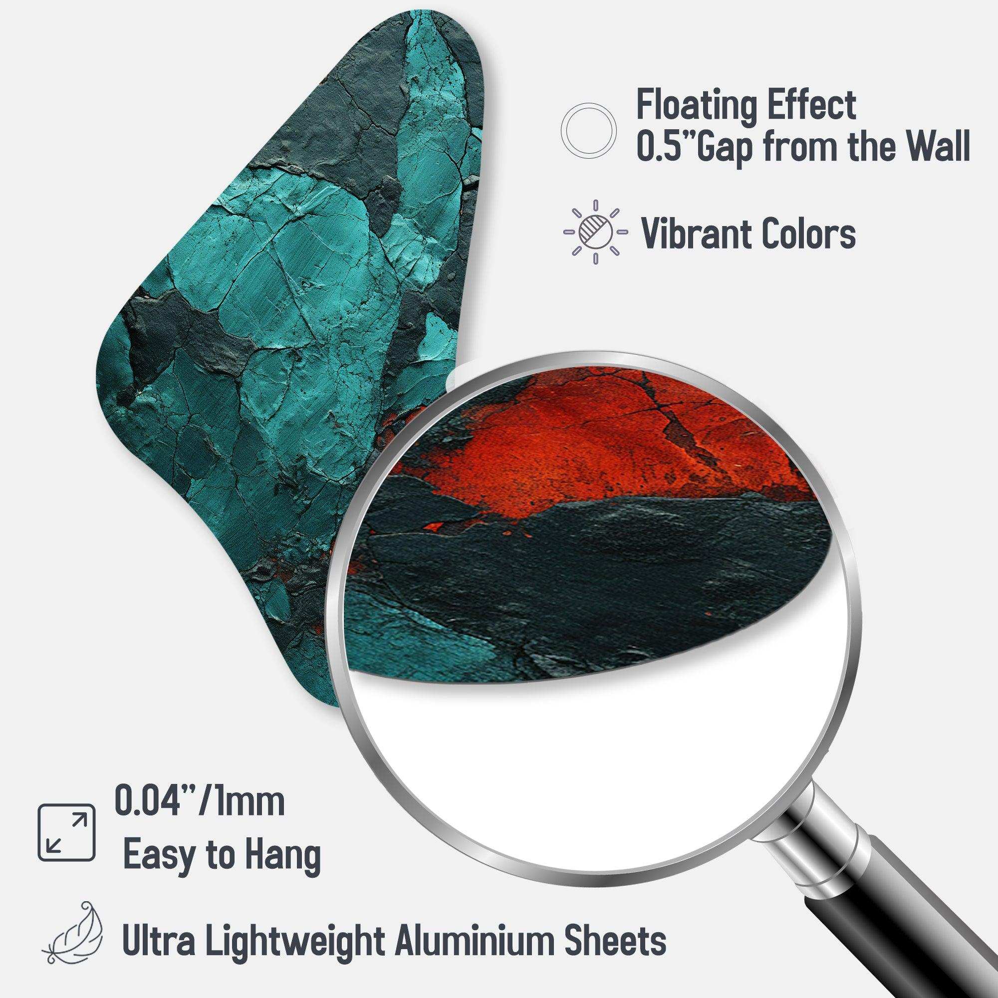 Passage Of Time In Vintage Teal - Asymmetric Metal Wall Art