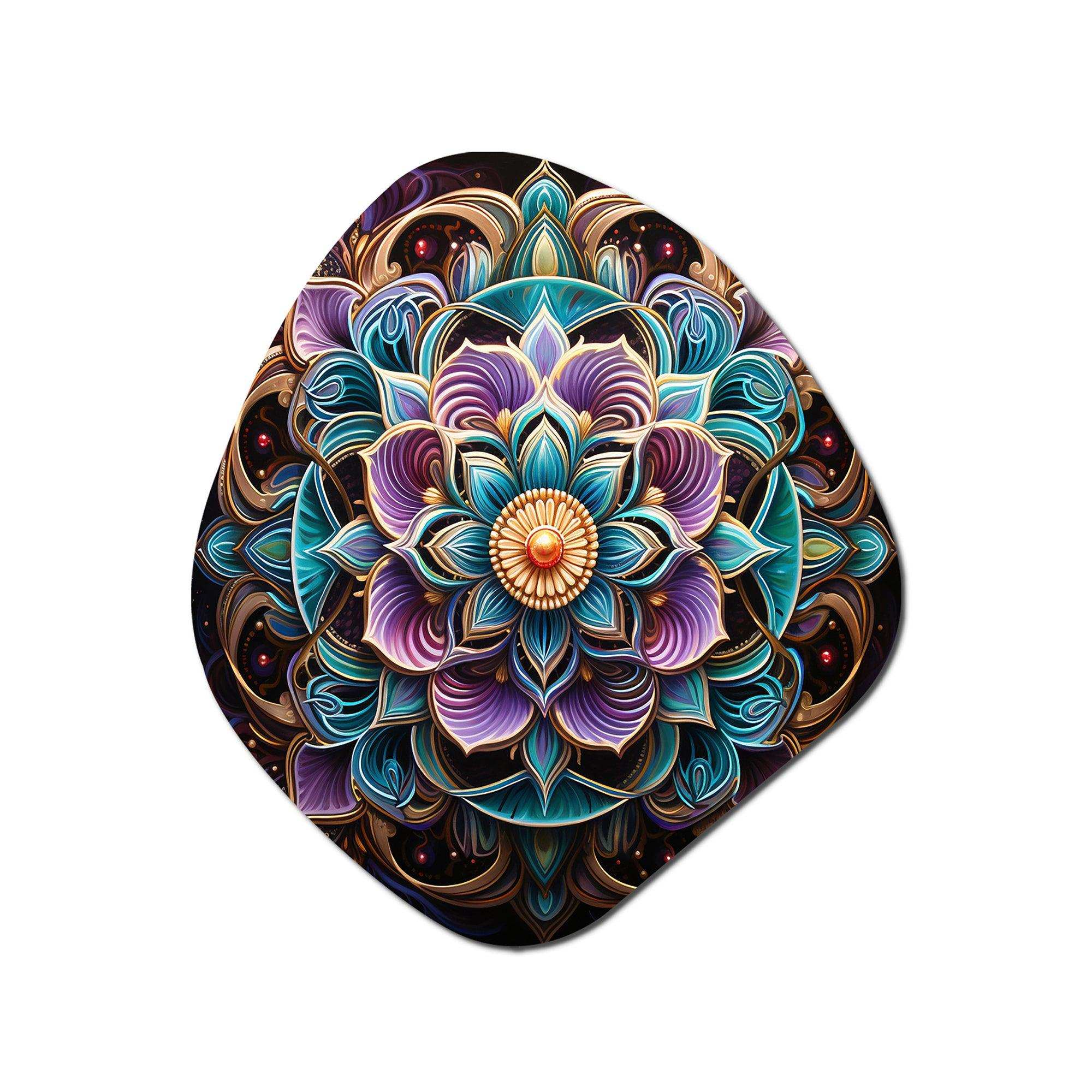 Ancient Colorful Magical Mandala - Asymmetric Metal Wall Art