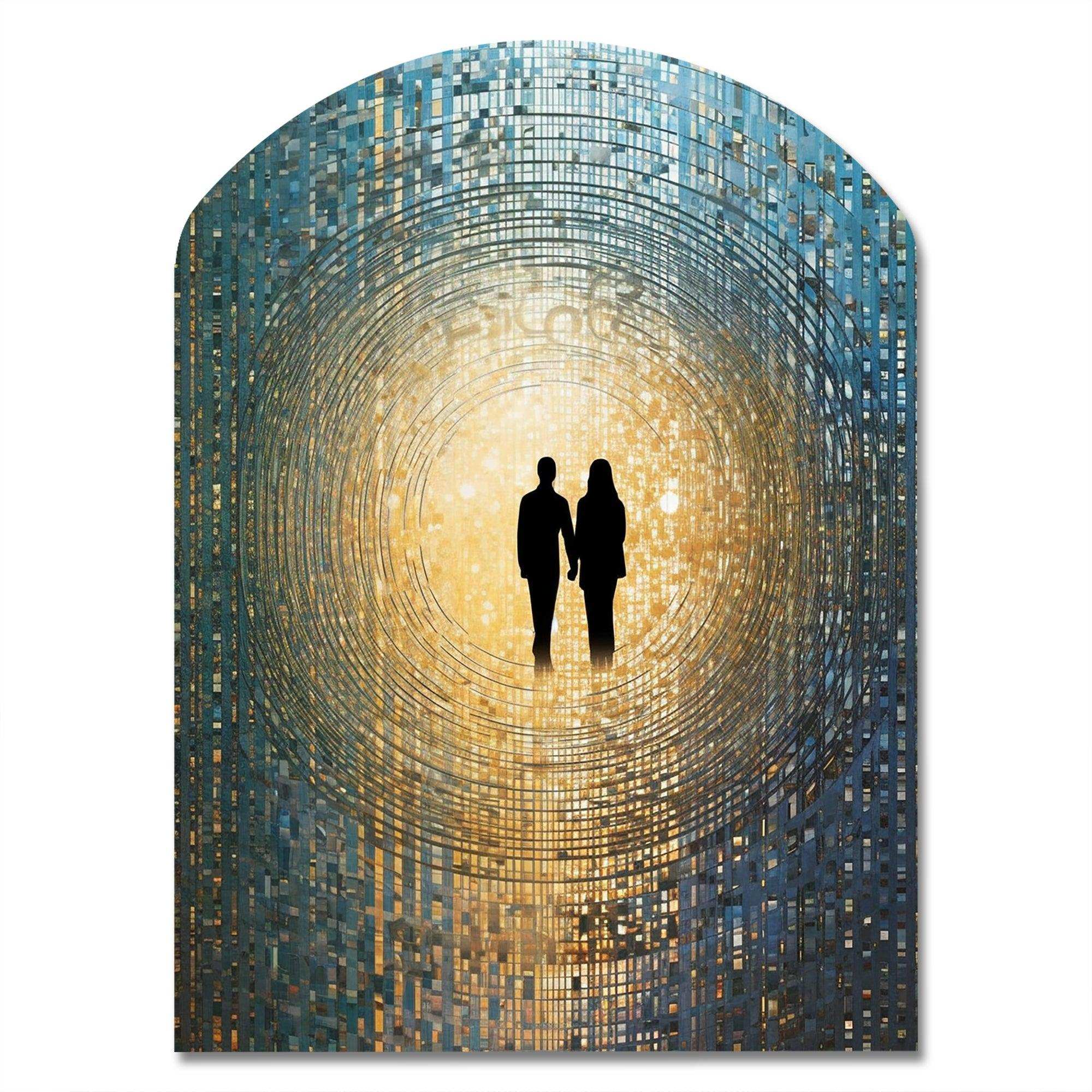 Retro Lovers Celebrating Eternal Now VI - Asymmetric Metal Wall Art