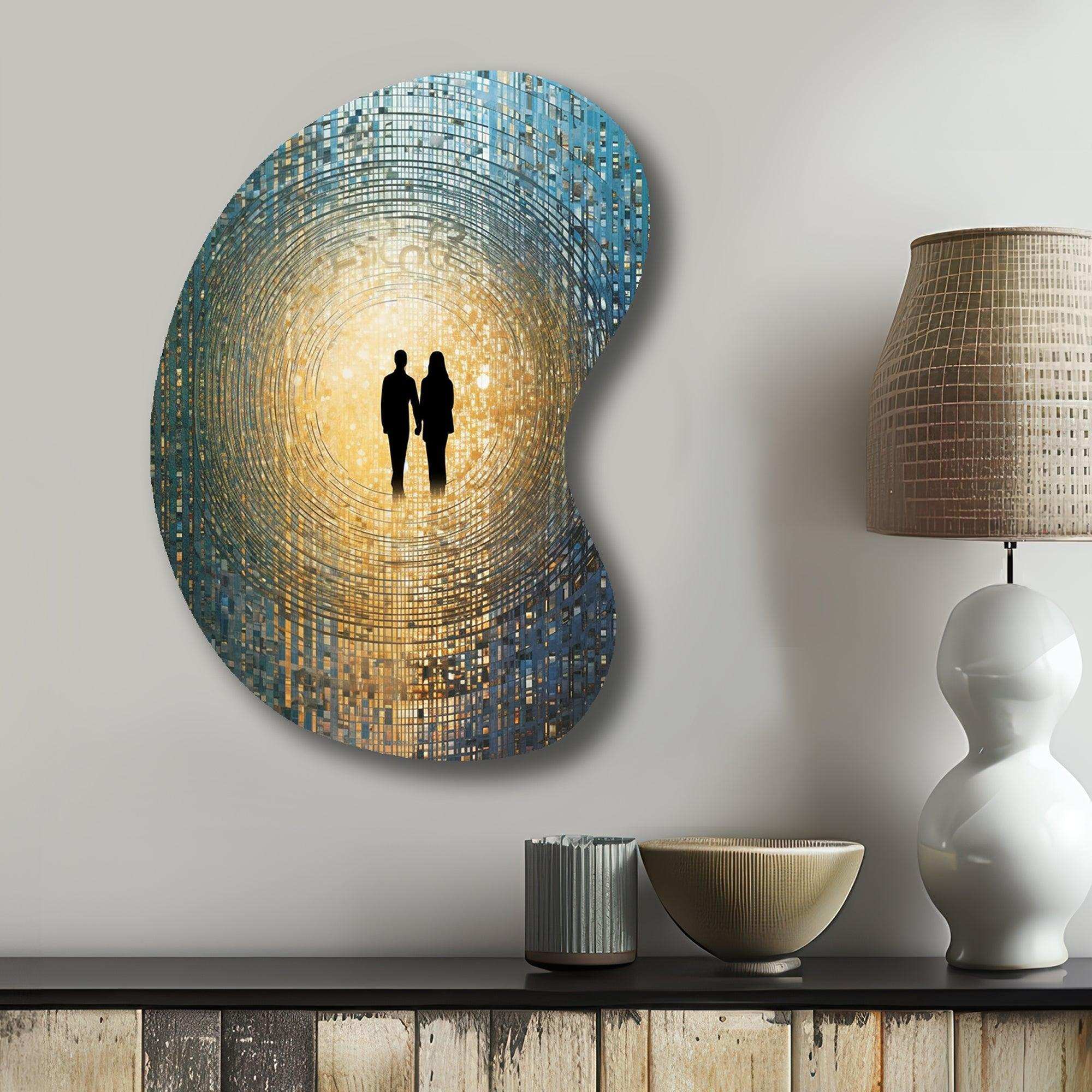 Retro Lovers Celebrating Eternal Now VI - Asymmetric Metal Wall Art