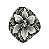 Monochrome Iris In Black And White - Asymmetric Metal Wall Art
