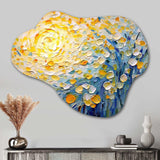 Blossoming Summer Buttercups Flower Field - Asymmetric Metal Wall Art