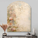 Rustic Bouquet Pink Roses Vintage Art - Asymmetric Metal Wall Art