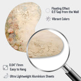 Rustic Bouquet Pink Roses Vintage Art - Asymmetric Metal Wall Art