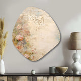 Rustic Bouquet Pink Roses Vintage Art - Asymmetric Metal Wall Art