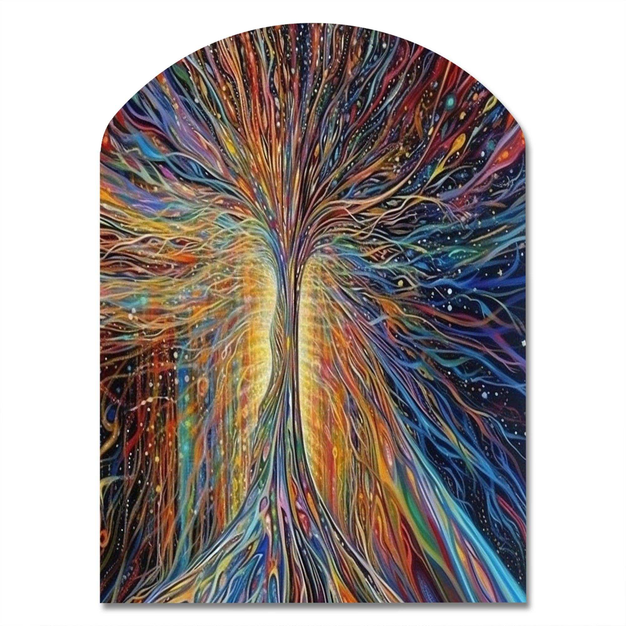 The Energy Of A Mystical Radiant Tree I - Asymmetric Metal Wall Art