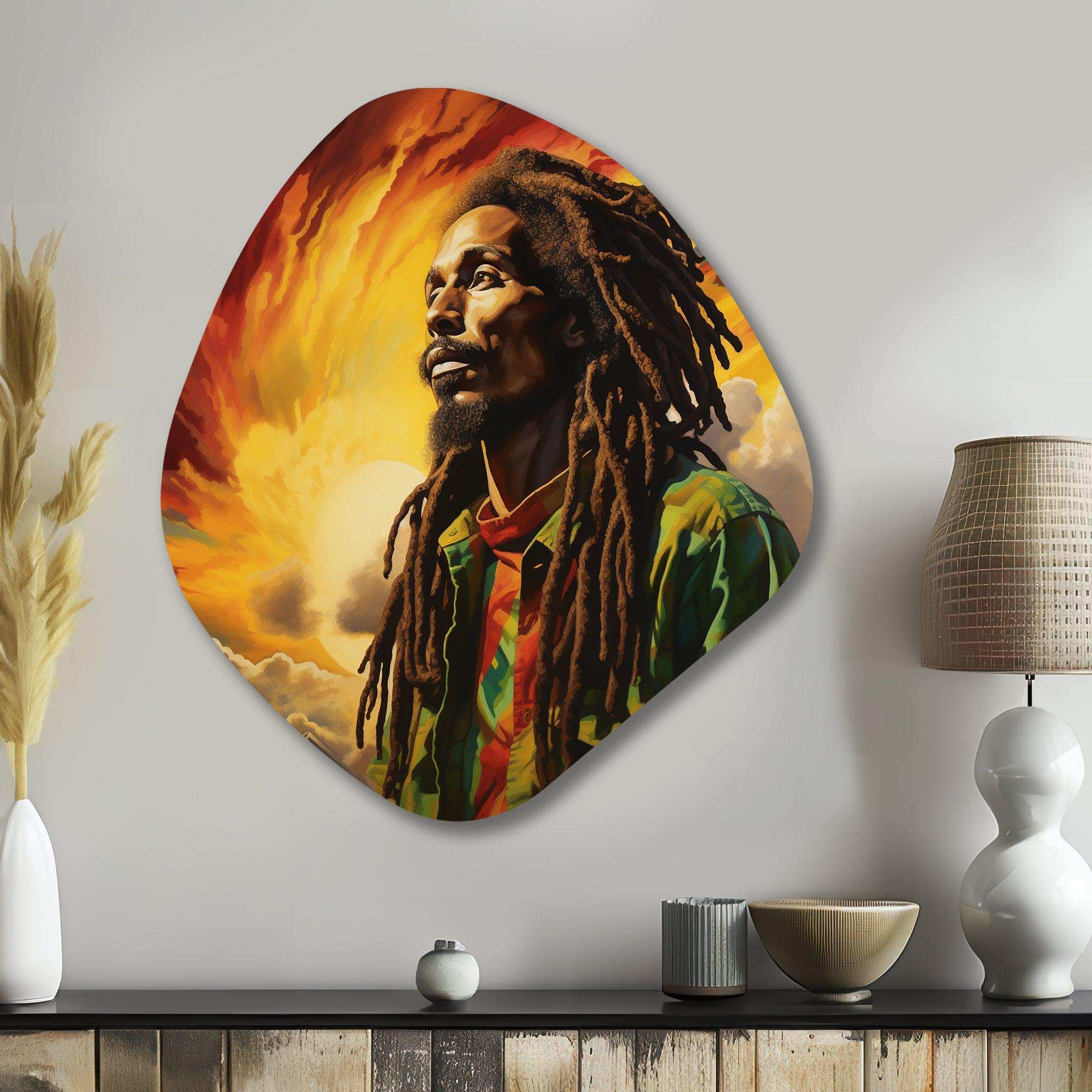 Reggae Tribute To Bob Marley - Asymmetric Metal Wall Art