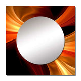 Orange Abstract Warm Fractal Design I - Abstract Wall Mirror