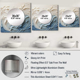 White And Blue Wave Papercut Style - Coastal Wall Mirror