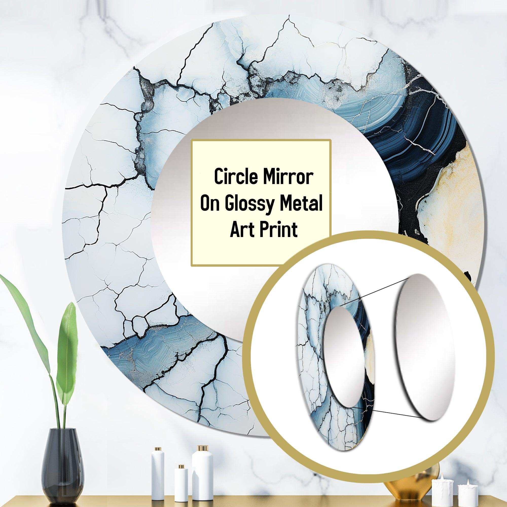 Blue Stone Geode Minimalism II - Spiritual Wall Mirror