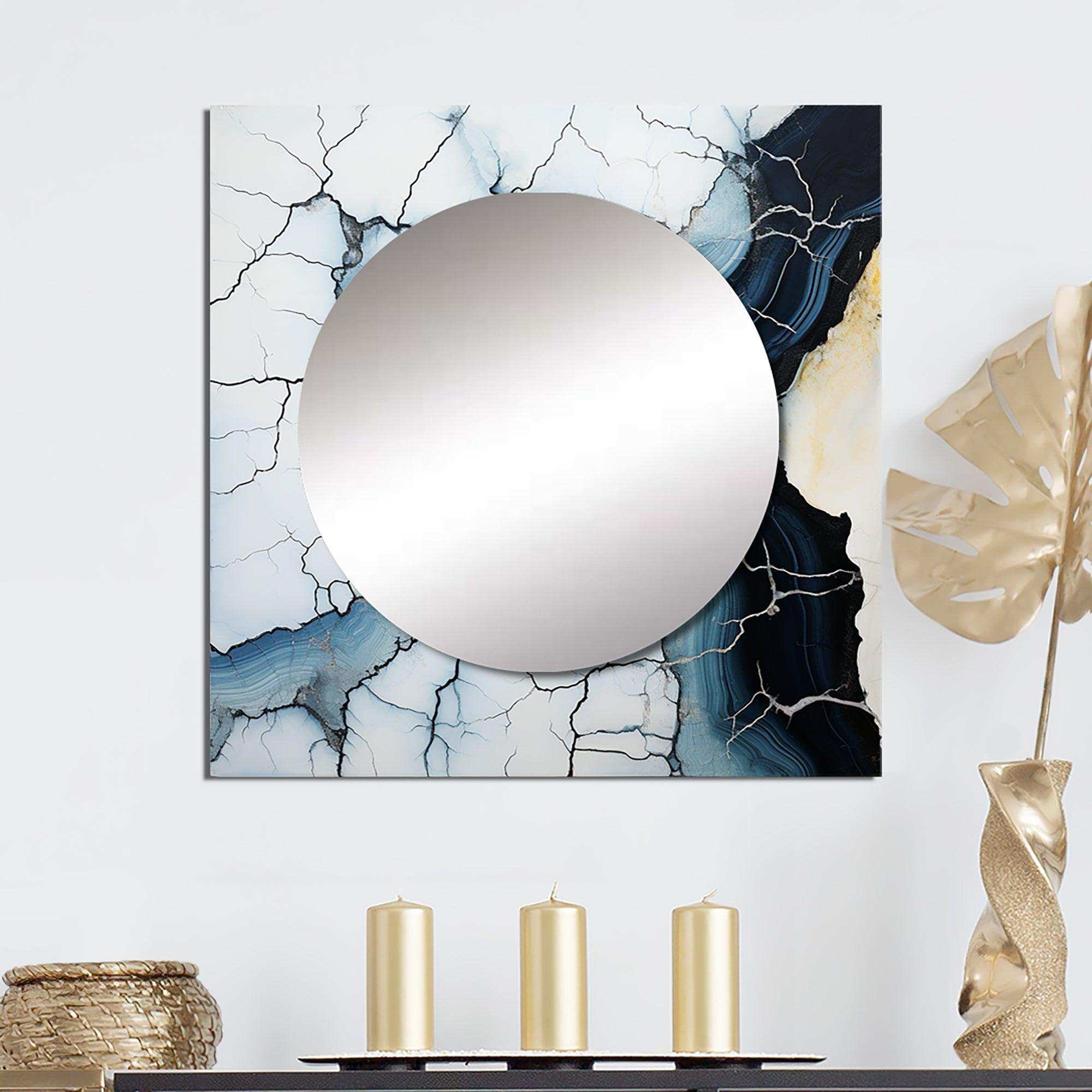 Blue Stone Geode Minimalism II - Spiritual Wall Mirror