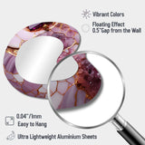 Pink and gold Marble agate river V - Abstract Asymmetrical Wall Mirror