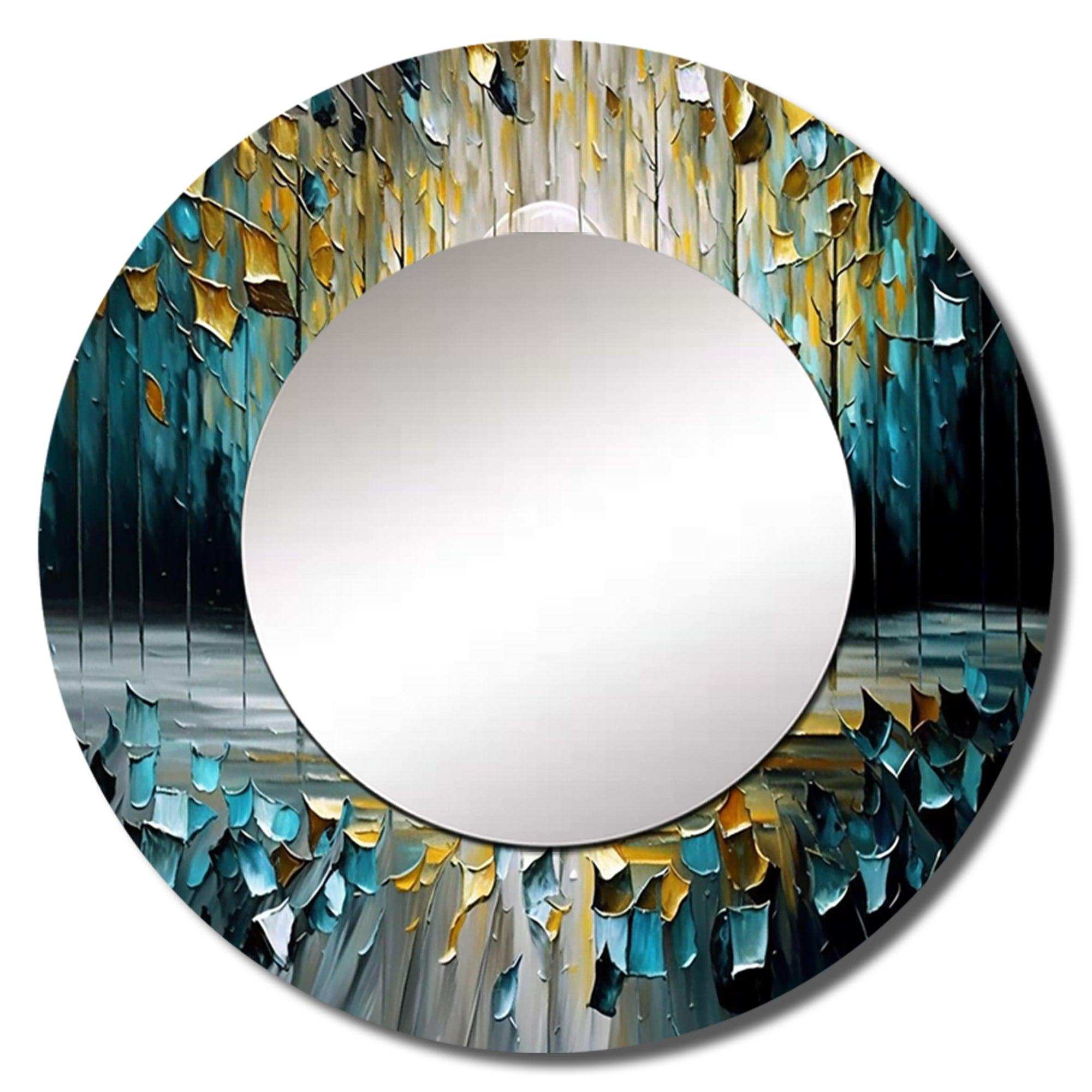 Abstract Nature Trees Painting II - Abstract Wall Mirror