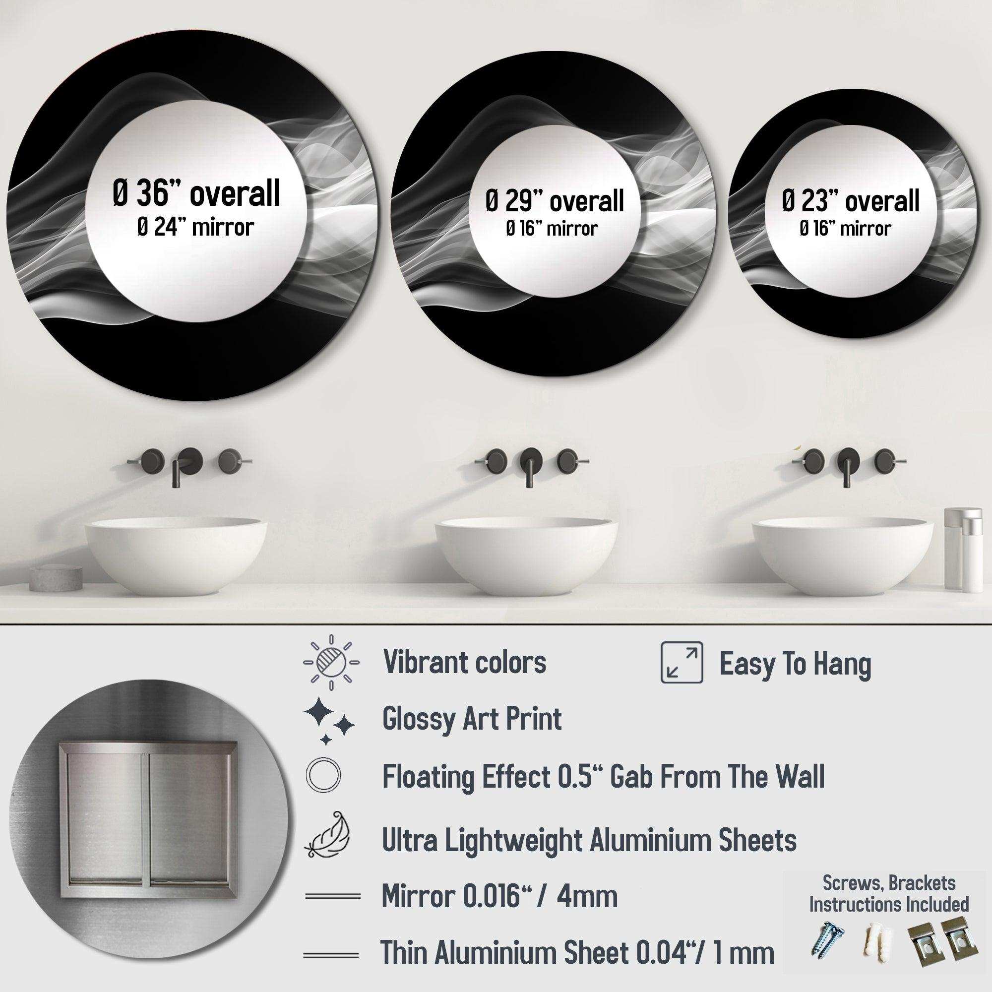 Black White Contemplative Abstraction II - Abstract Wall Mirror