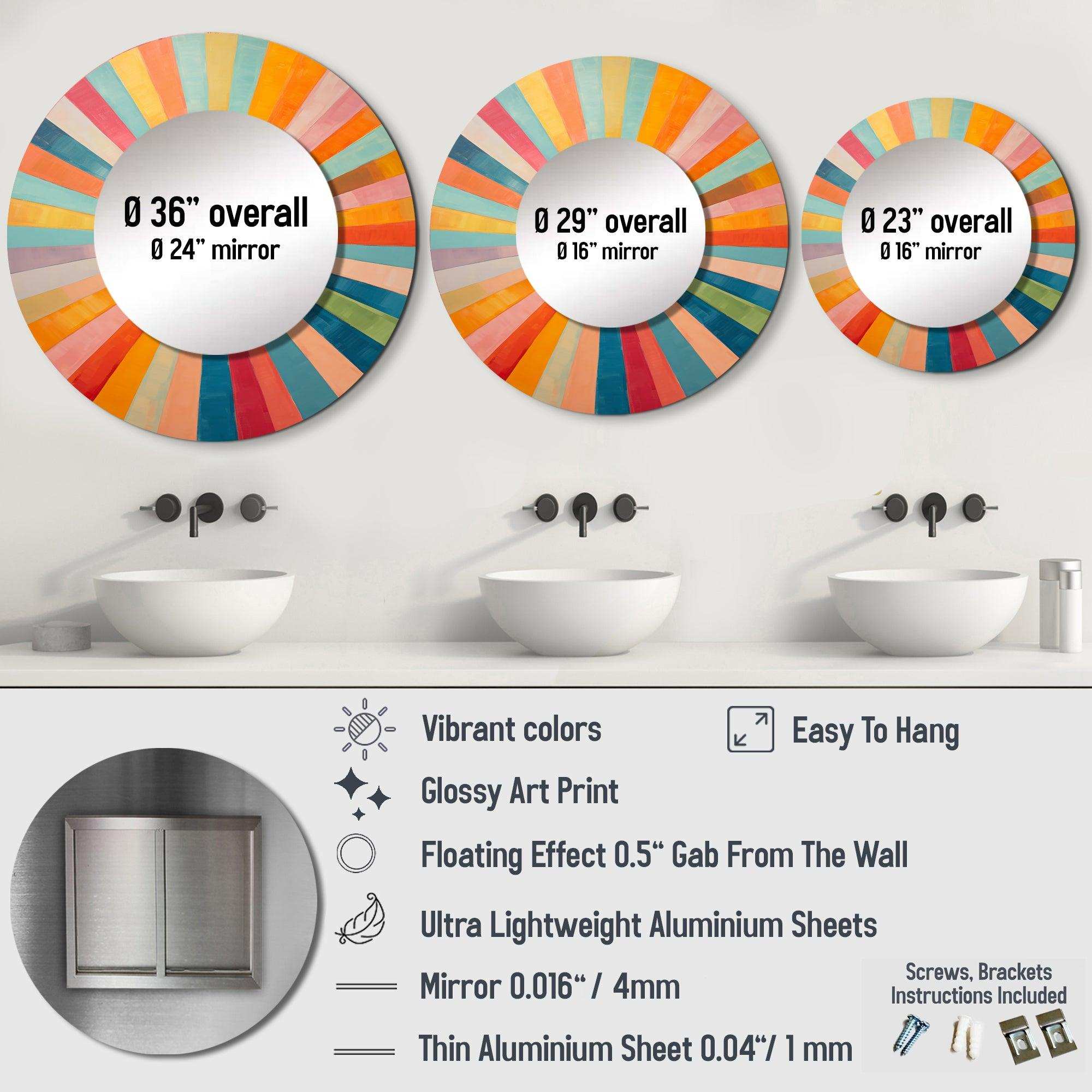 Colorful Mid Century Optical Serenade I - Abstract Wall Mirror