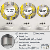 Mustard Yellow And Vivid Gray IV - Abstract Wall Mirror