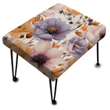 Purple And Beige Flower Garden Sunshine - Upholstered Floral Vanity Stool