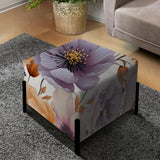 Purple And Beige Flower Garden Sunshine - Upholstered Floral Vanity Stool