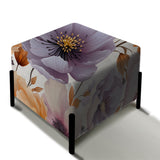 Purple And Beige Flower Garden Sunshine - Upholstered Floral Vanity Stool