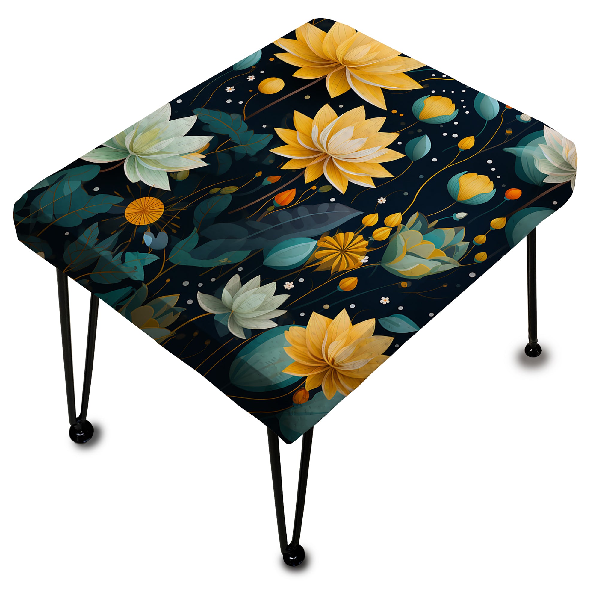 Inner Balance Pursuit Mediation - Upholstered Floral Vanity Stool - Bohemian