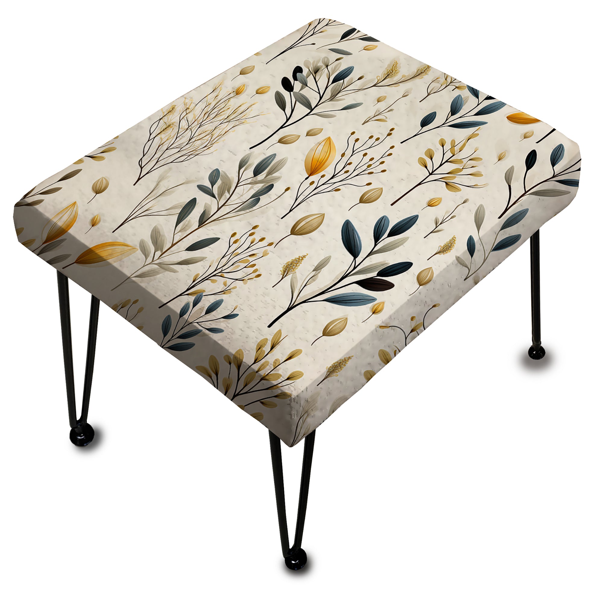 Minimalist Nature - Upholstered Floral Vanity Stool - Bohemian