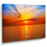 Orange Sea Sunrise under Blue Sky