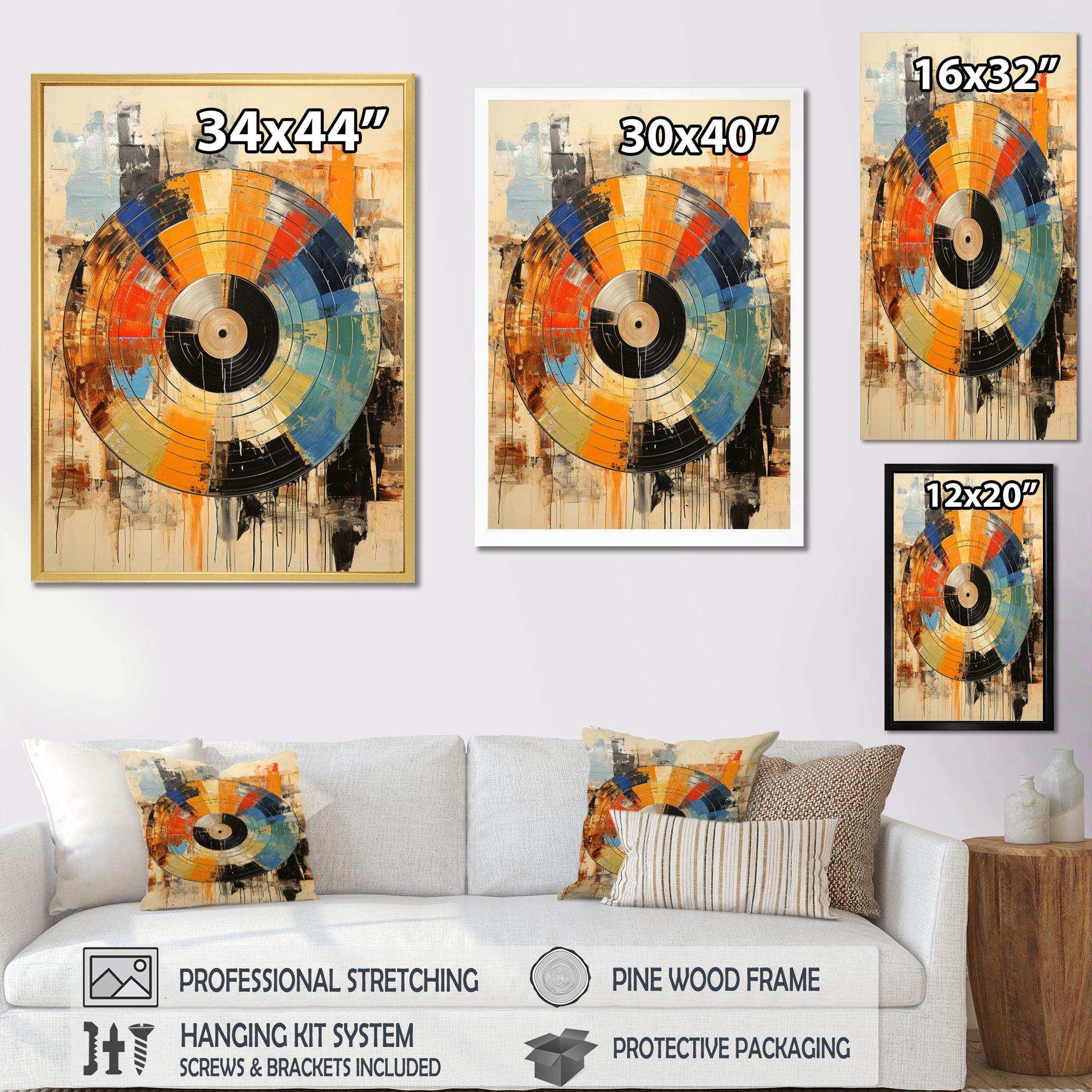 Vinyl Record Retro Vinyl II - Fashion Canvas Wall Art