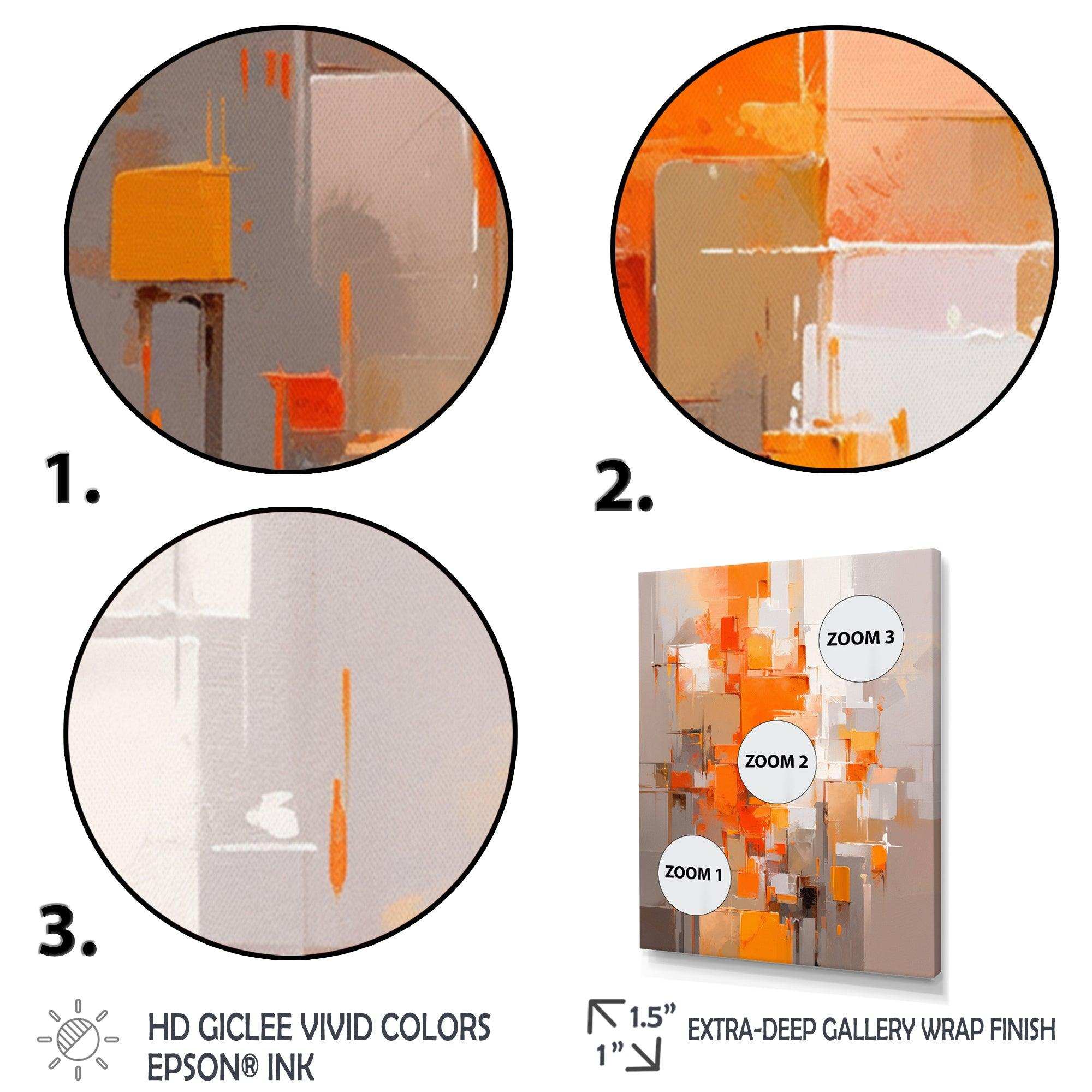 Orange Brown Shattered Realities - Abstract Canvas Wall Art