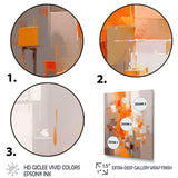 Orange Brown Shattered Realities - Abstract Canvas Wall Art