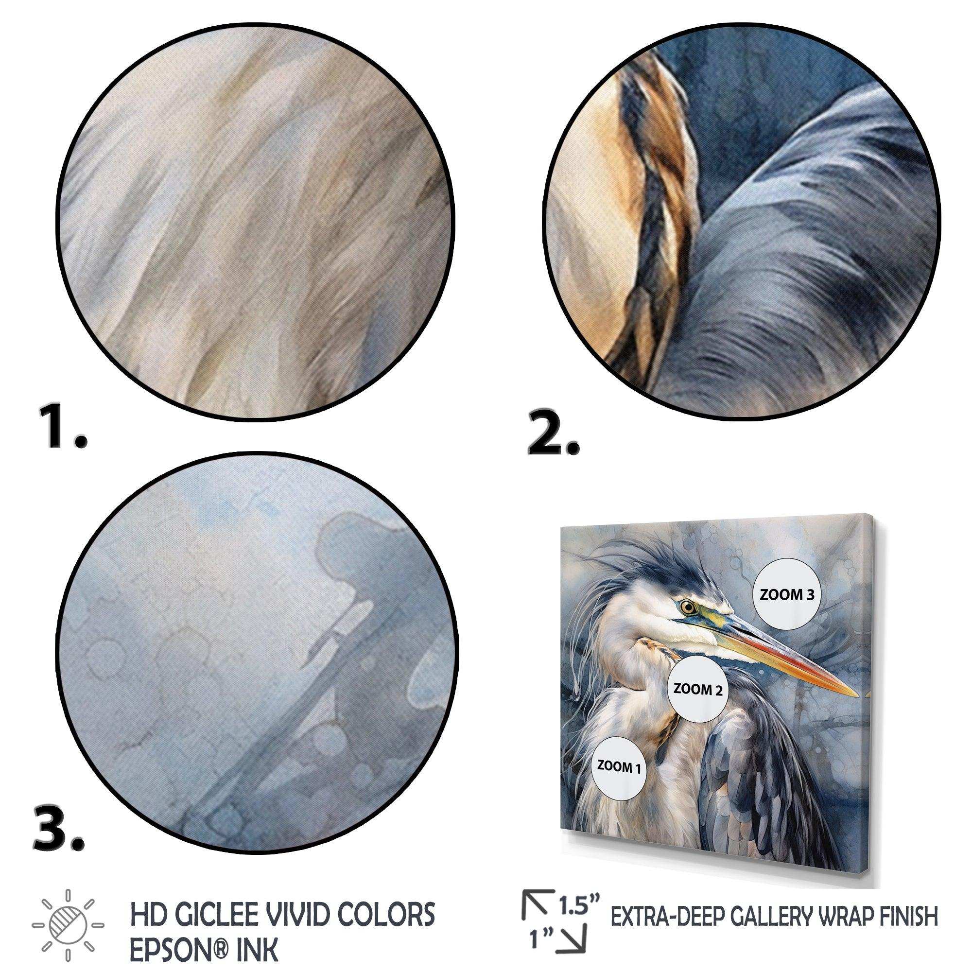 Heron Waterbird II - Animals Canvas Wall Art