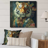 Vintage Tiger Portrait - Animals Canvas Wall Art