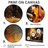 Yellow Orange Jazz Band - Fashion Canvas Wall Art