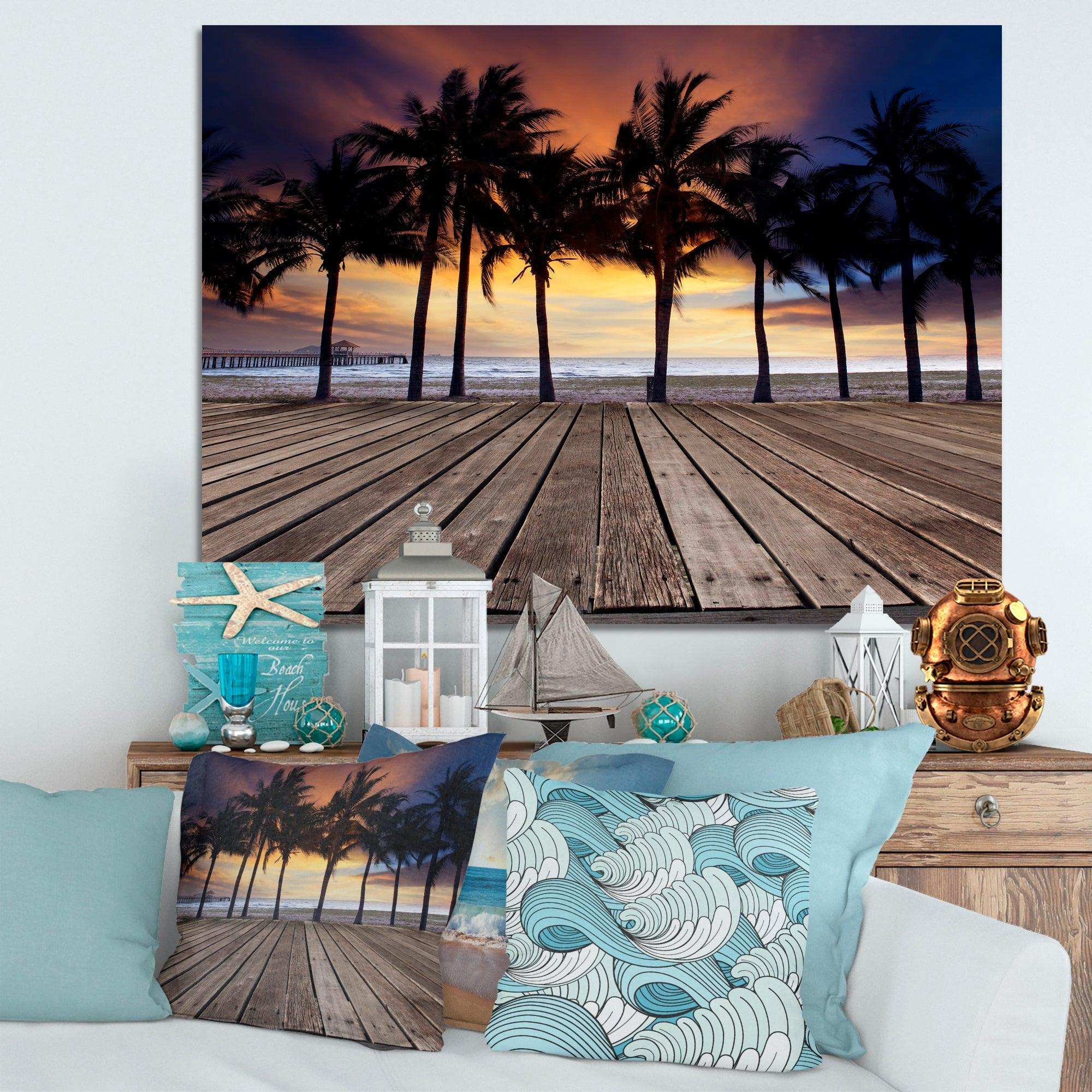 Old Wood Terrace on Sea Beach