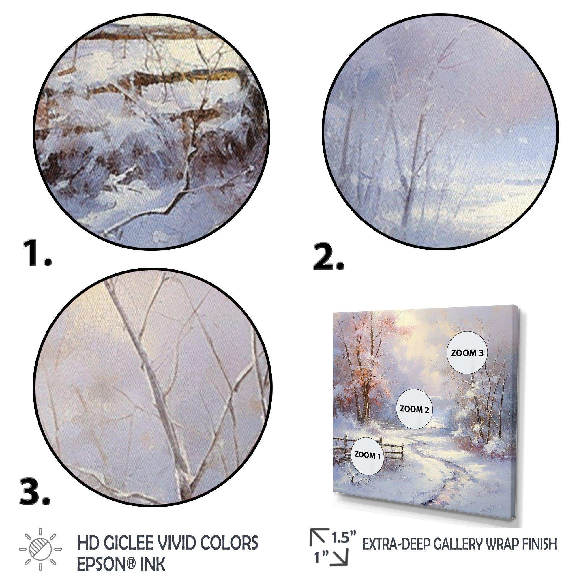 Winter'S Silente River - Landscapes Canvas Wall Art