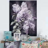 Purple Green Lilacs Fragrants Blossum - Floral Canvas Wall Art