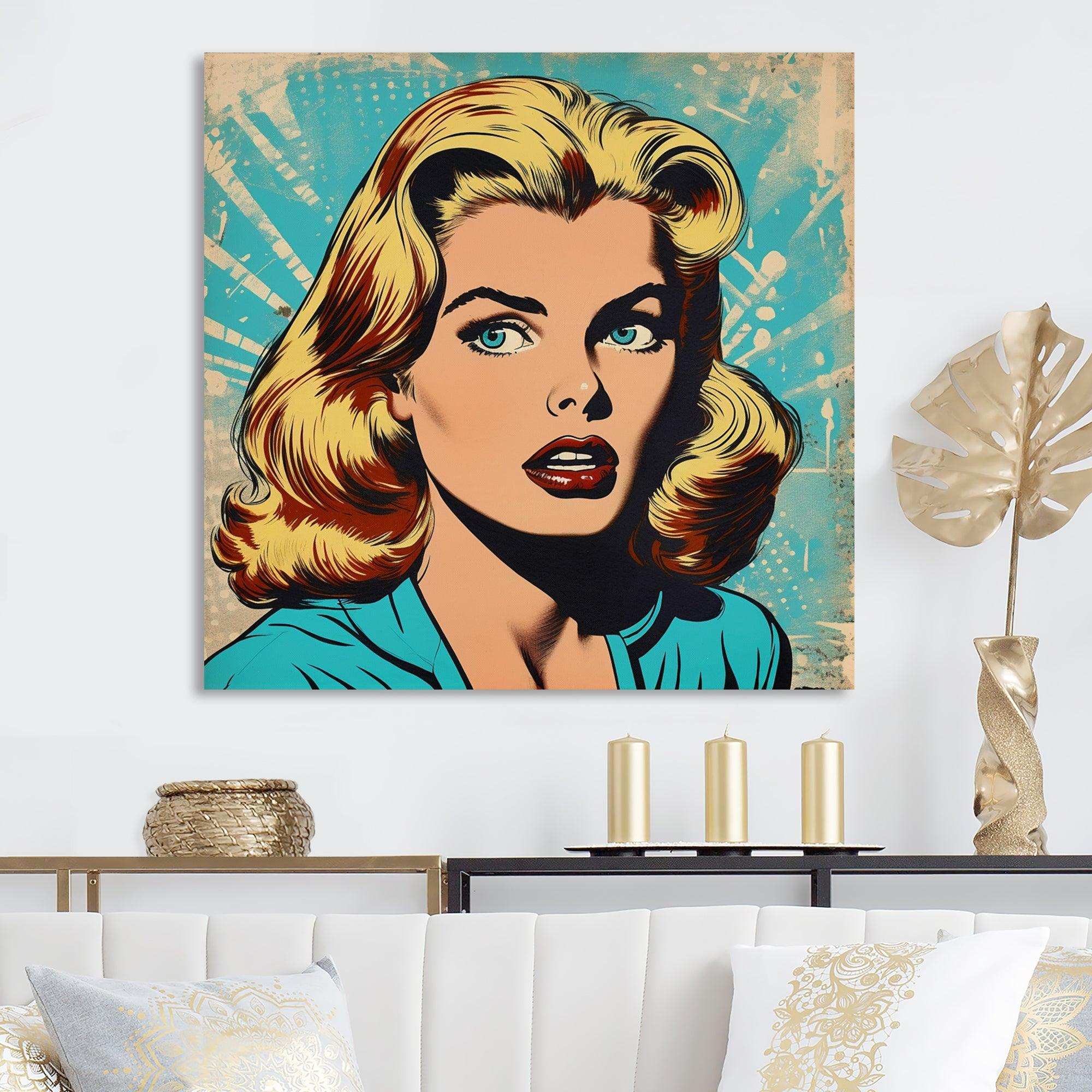 1950S Pop Art Woman Portrait II - People Canvas Wall Art