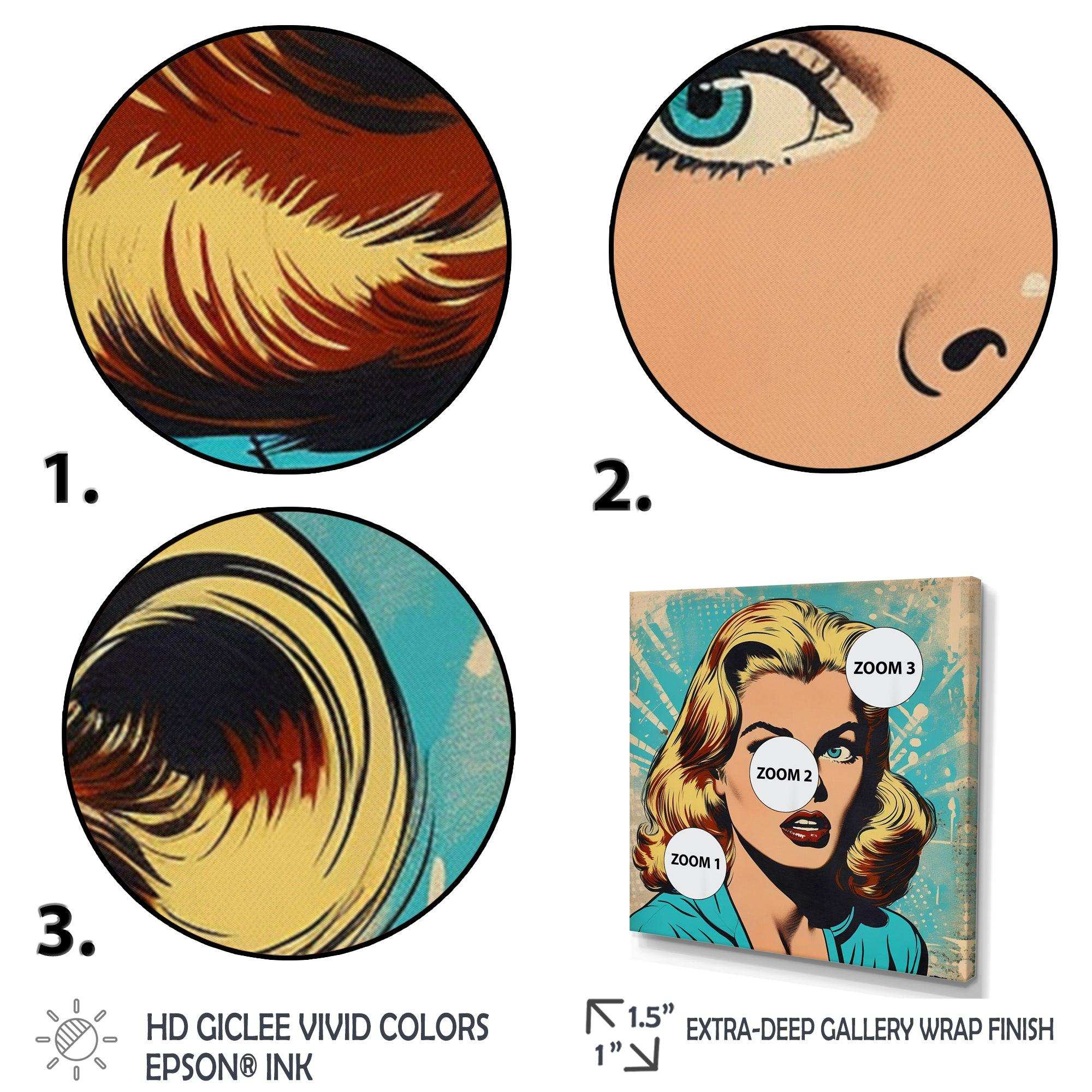 1950S Pop Art Woman Portrait II - People Canvas Wall Art