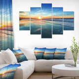 Blue Seashore with Distant Sunset Multi-Panels