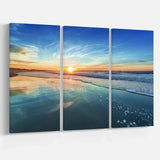 Blue Seashore with Distant Sunset Multi-Panels