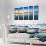Blue Seashore with Distant Sunset Multi-Panels
